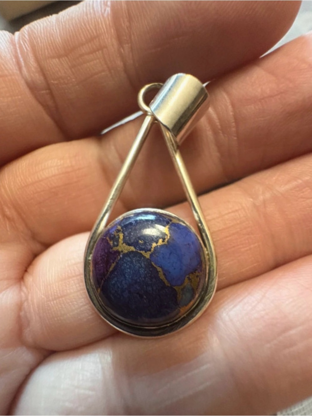 PUrple stitchtite pendant in sterling silver